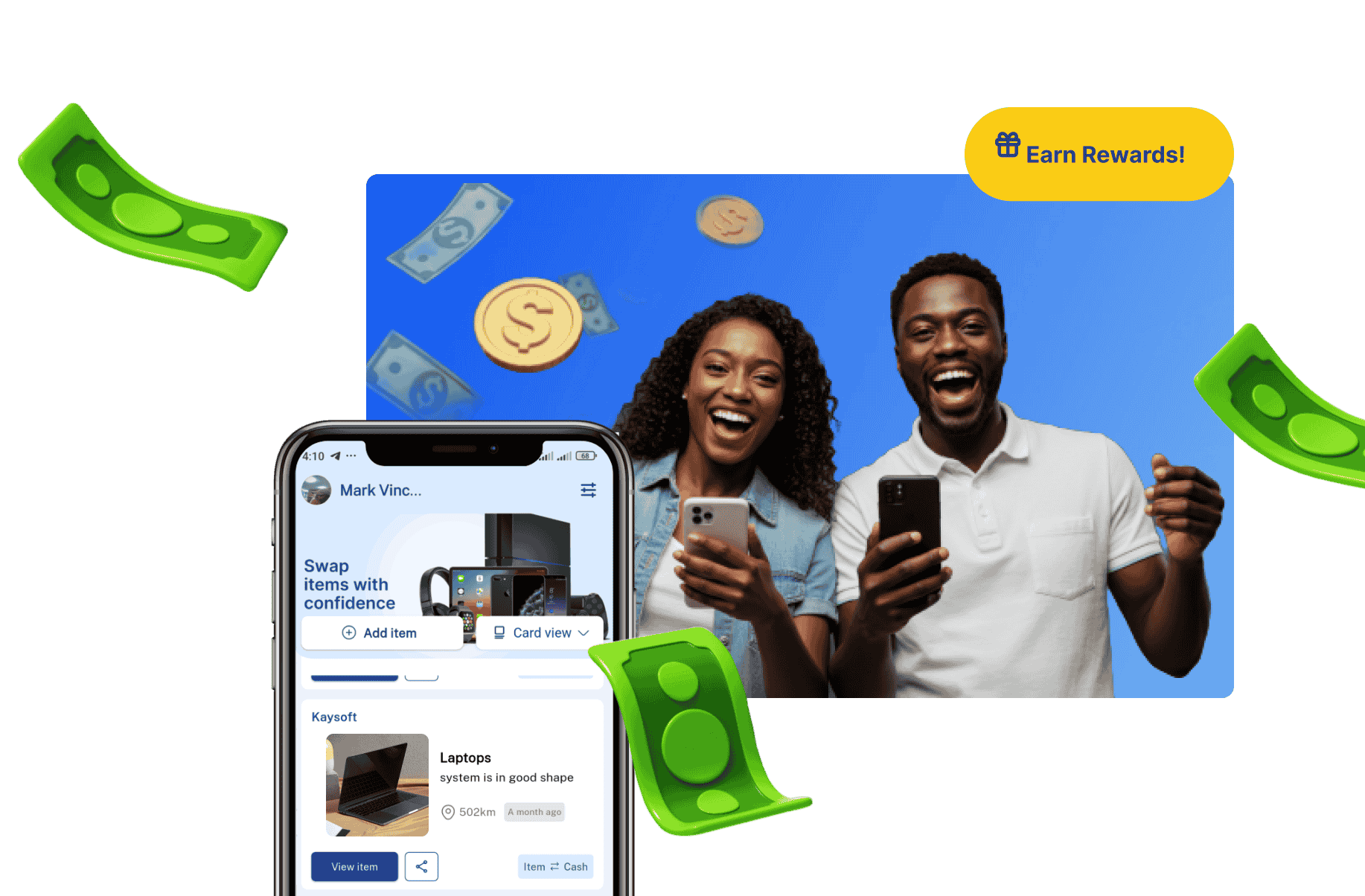 Illustration showing referral rewards campaign